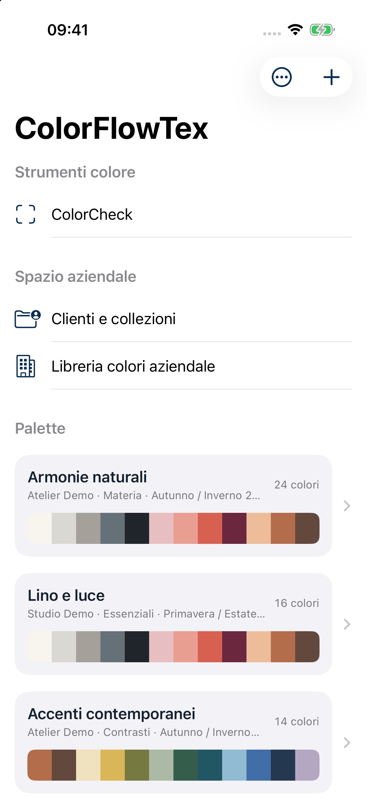 Libreria palette e accesso a ColorCheck su iPhone